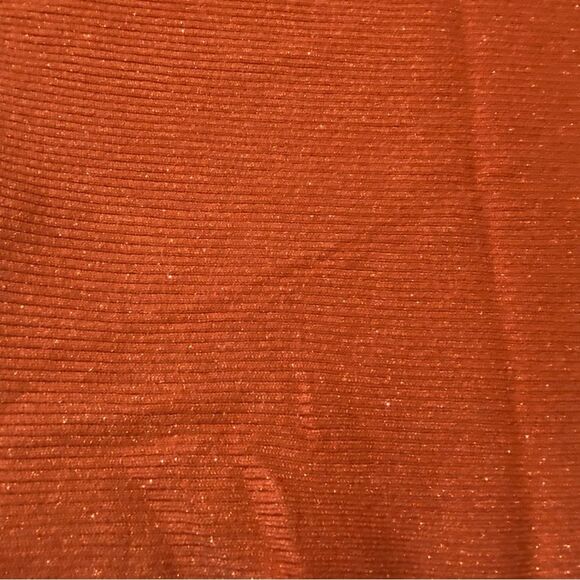 Chico's Orange Sparkle Dolman Sleeve Classic Ribbed Sweater Women's Size Medium - Picture 9 of 12